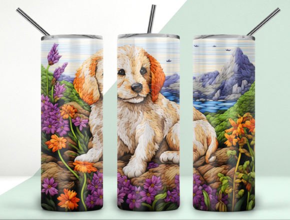 3D Cute Dog Latch Hook Tumbler Design