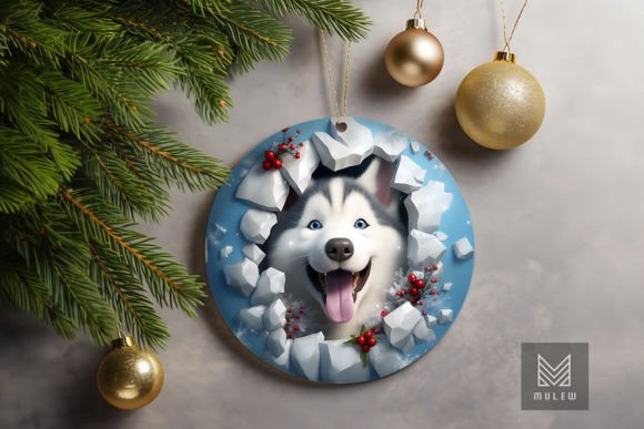 3D Husky Dog Xmas Ornament Design Guide