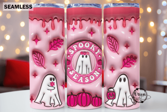 3D Inflated Halloween Tumbler Wrap PNG