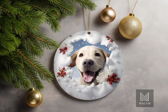 3D Labrador Retriever Dog Xmas Ornament Design