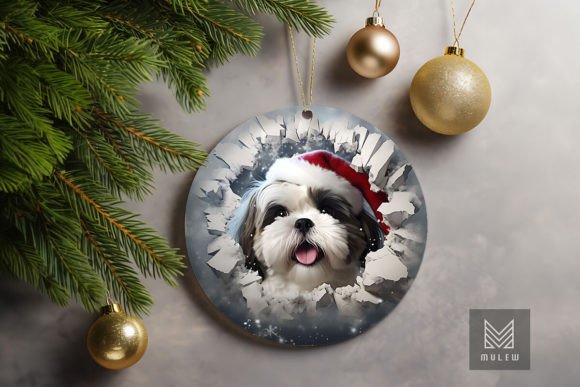 3D Shih Tzudog Dog Xmas Ornament: A Festive Tribute to Your Favorite Breed