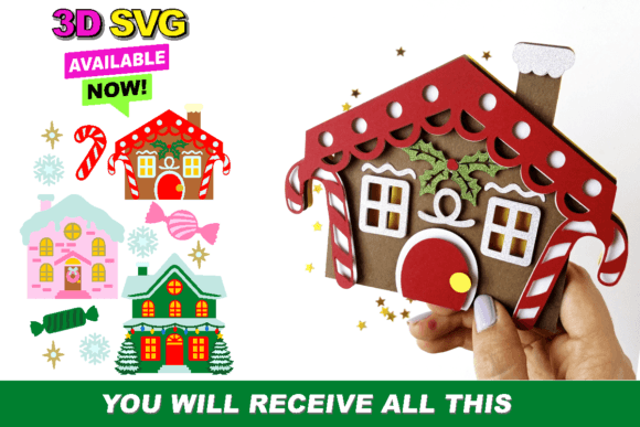 Bringing Holiday Charm to Life with the Christmas Houses Elements 3D SVG Bundle