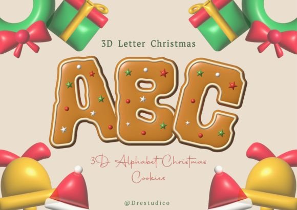 Christmas Icing Gingerbread 3D Alphabet: Elevating Holiday Design with Digital Assets