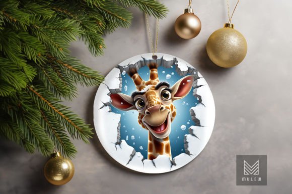 Cute Giraffe 3D Christmas Ornament: A Versatile Digital Asset for Creators and Holiday Enthusiasts