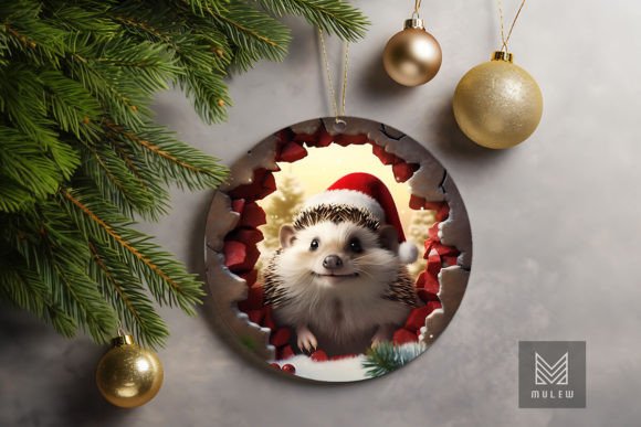 Cute Hedgehog 3D Christmas Ornament Design