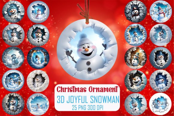 Elevate Your Holiday Decor with the 3D Joyful Snowman Christmas Ornament