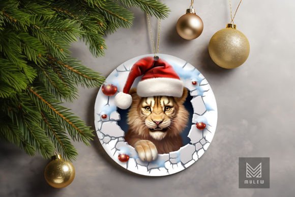 Evaluating Cute Lion 3D Christmas Ornament Clipart for Holiday Design Projects