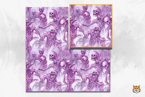 Pastel Zombie Seamless Pattern 1: A Fresh Take on Halloween Design