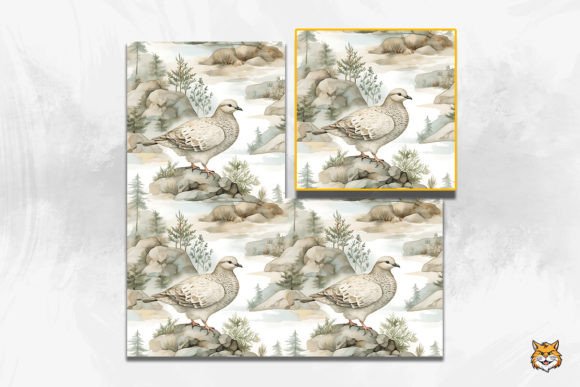 Ptarmigan Seamless Pattern for Winter Designs