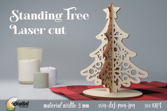 Standing Tree Laser Cut: Modern 3D Decor