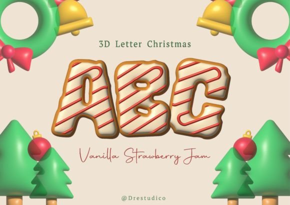 Unlocking Creative Potential with the Vanilla Strawberry Christmas Cookie 3D Digital Font and Graphics Kit