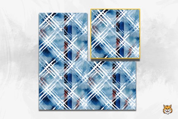 Winter Plaid Watercolor Seamless Pattern Guide